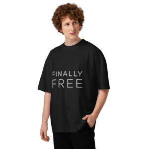 Unisex organic oversized high neck t-shirt - Black, 2XL